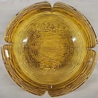 BIG Vintage Ashtray Anchor Hocking Soreno Amber Textured Bark / Ripple - 8.75”