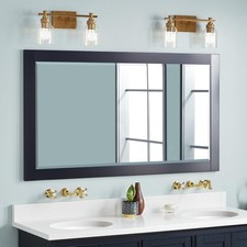 56"X31.5"X.6" Rectangular Wood Mirror-French Cleat-Navy