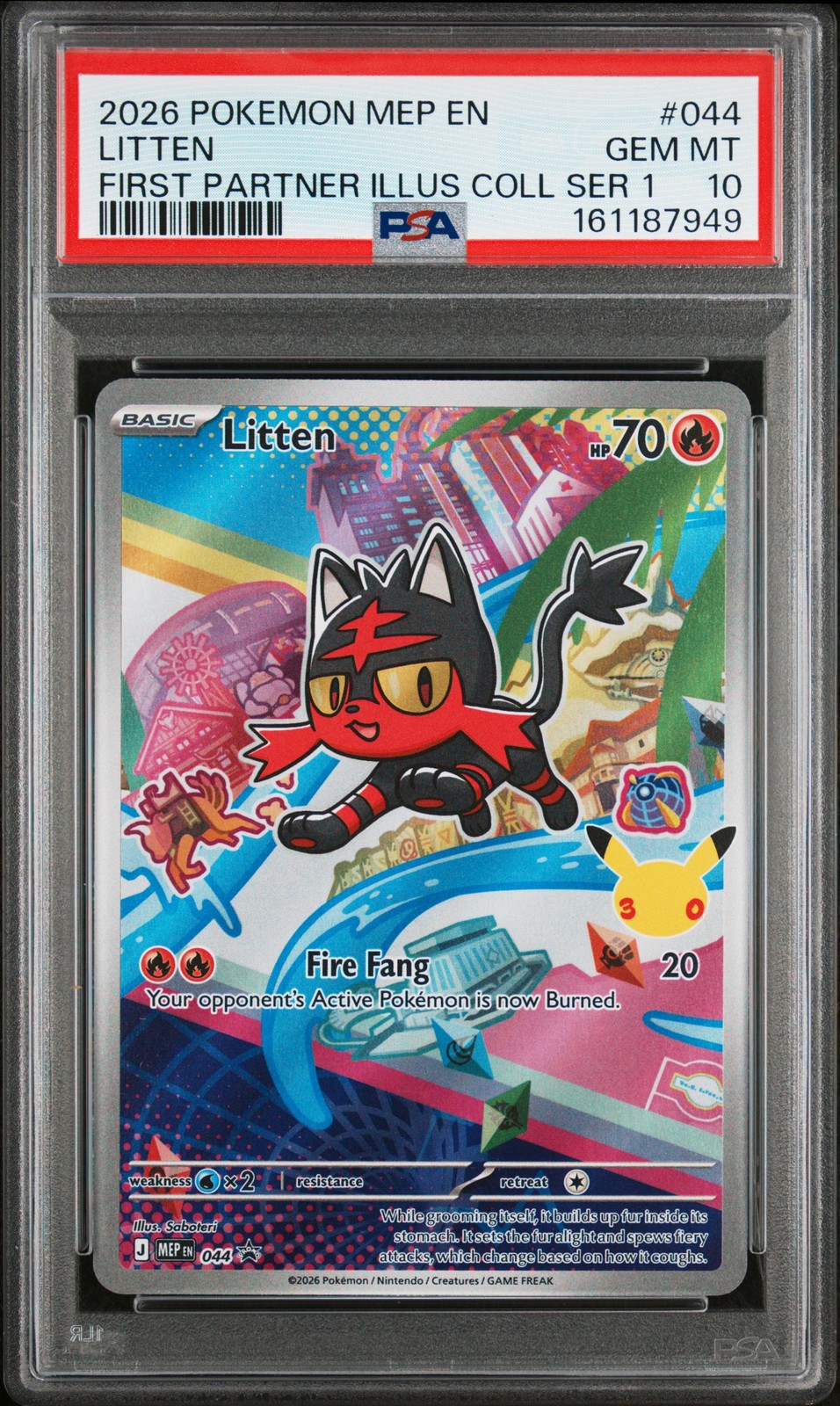 2026 POKEMON MEP EN-ME BLACK STAR PROMO #044 LITTEN PSA 10