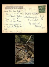Mayfairstamps US 1950 Watkins Glens to Holland MI Waterfall Postcard aaw_74267