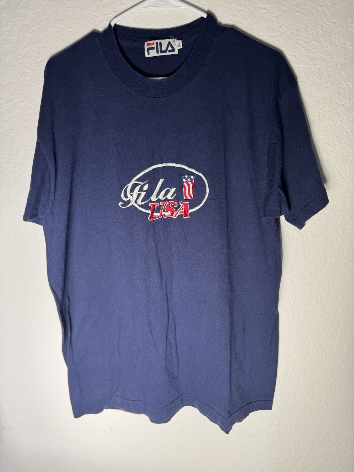 T shirt vintage anni 90 Fila tutta ricamata USA punto singolo XL