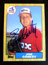 1987 Topps # 27 Joe Cowley ~ hard signed autograph