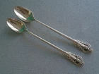 WALLACE GRAND BAROQUE STERLING SILVER ~ 2 ICED TEASPOONS 7 3/4" ~ EXCELLENT!!