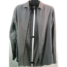 Calvin Klein Men's Reg Fit Black White Check Button-down collared shirt 34x35 15