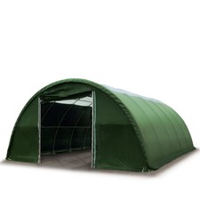 Rundbogenhalle 9,15x10m mit Fenster Industriehalle Zelthalle PVC grün