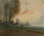 miniature 3  - Framed Early 20th Century Pastel - Landscape at Sunset
