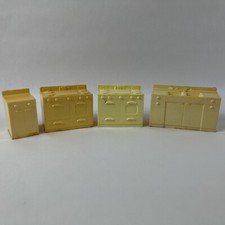 Vintage Marx Dollhouse Furniture 4 pcs Set Kitchen Cream or Off White