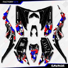 USA Red White & Blue Savage Racing Graphics kit fits Yamaha Raptor 350 04-13