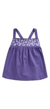 MINI BODEN Girls Purple Tank With White Embroidered Flowers Size 3/4 NWT