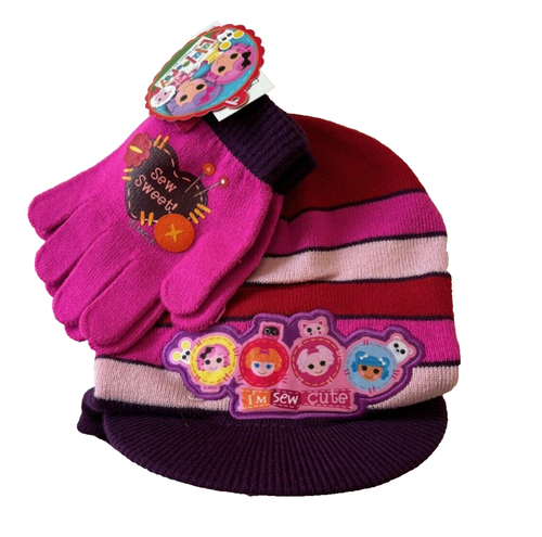 New Lalaloopsy Beanie with visor and Glove Set OSFM