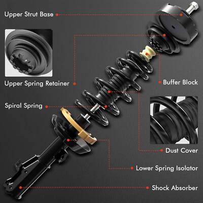 2x Front Driver & Passenger Side Shock Absorber for Nissan Kicks