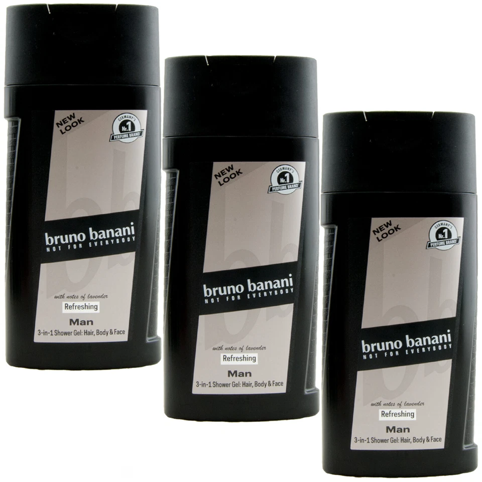 Bruno Banani Duschgel MAN 3 x 250ml für Haar, Körper & Gesicht