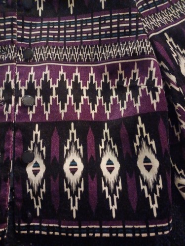 H&M Retro Blazer Women's Casual Jacket Fashion Aztec Purple & Black DIVIDED Sm - Picture 6 of 8