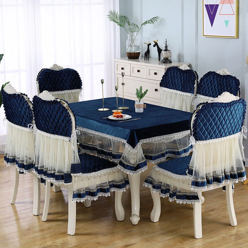 European Tablecloth Table Skirt Dining Room Chair Cover With Lace