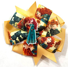 Beautiful Merida from Disney's Movie Brave Inspired hair bow for girls.