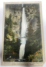 Vintage Postcard Multnomah Falls, Columbia Highway Seen From Union Pacific