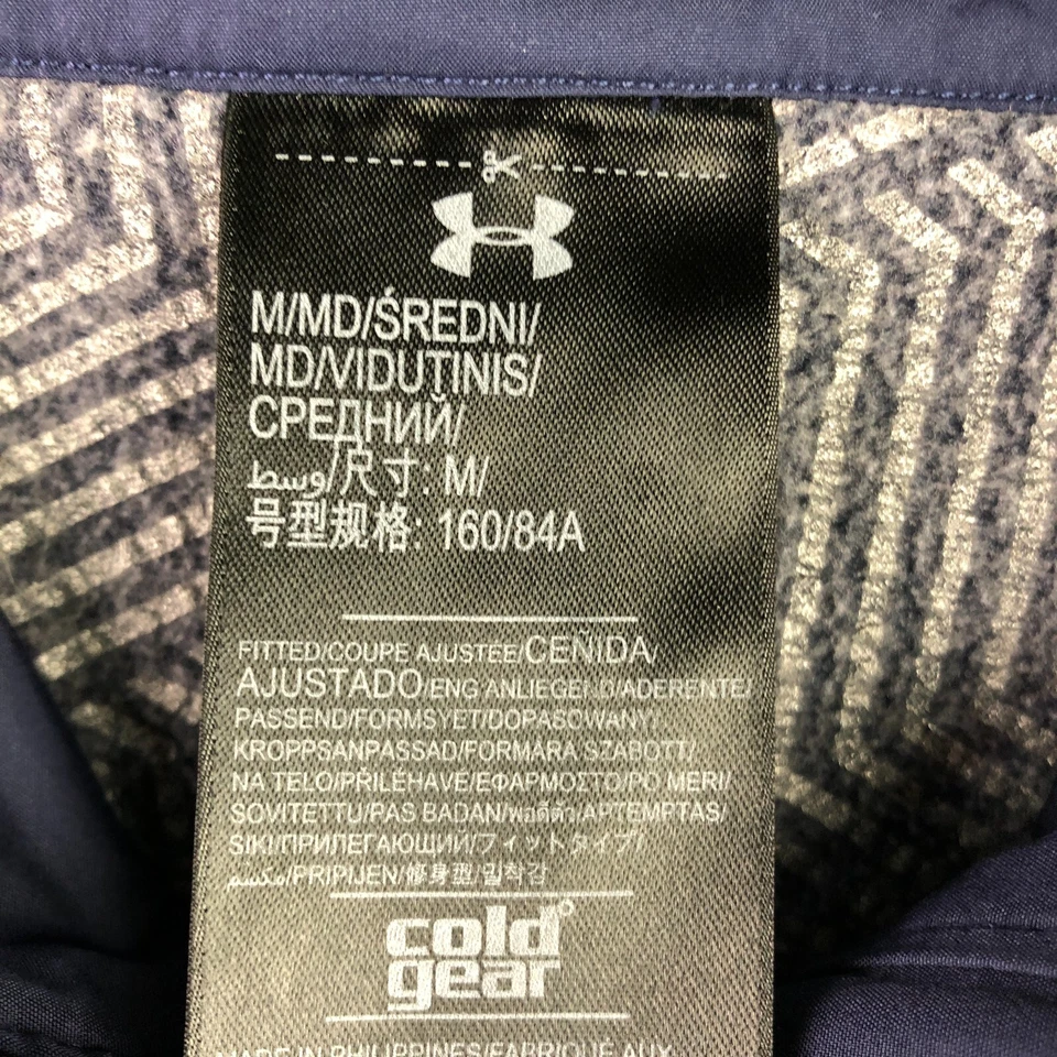 Chaleco Under Armour Hombre Cold Gear Cremallera Completa Forrado Térmico Azul • Mediano Foto 2 de 4