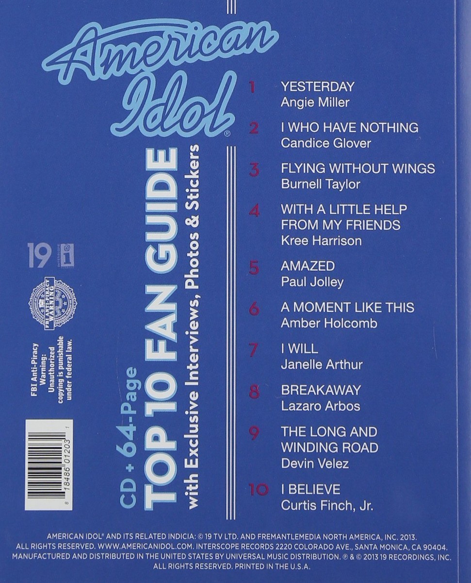AMERICAN IDOL Season 12 CD Idols Singing Idols ZinePak Exclusive +