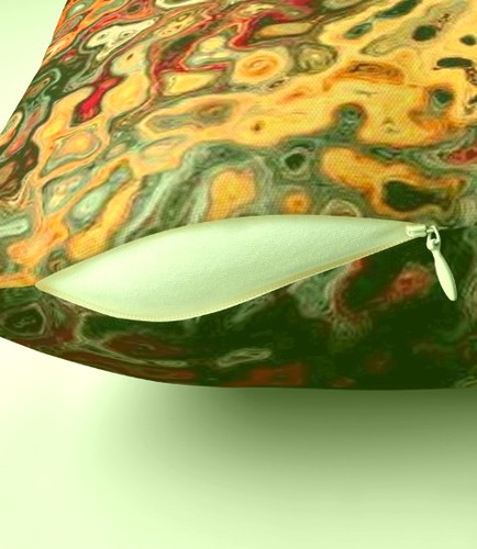 "Rust" Throw Pillow - Multi-Color Polyester Abstract 20" x 20" - Picture 6 of 6