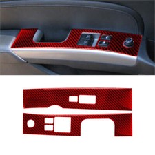 Cubierta de control de puerta interior de fibra de carbono roja 2 piezas para Nissan 350Z 03-09