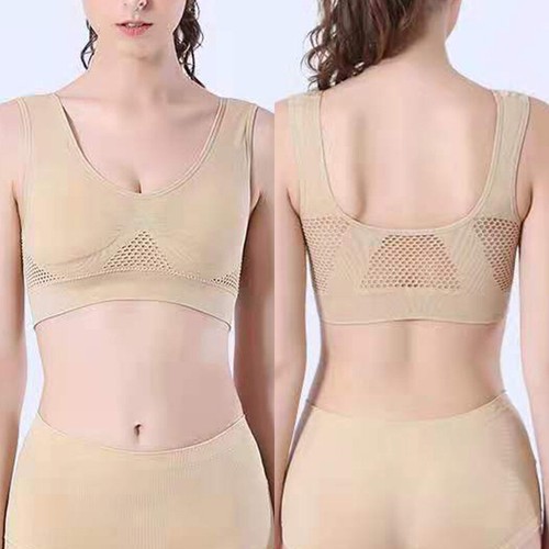 Womens Sport Bras Seamless Wire Free Weight Support Tank Sports Yoga Sleep Bra" - Picture 9 of 27