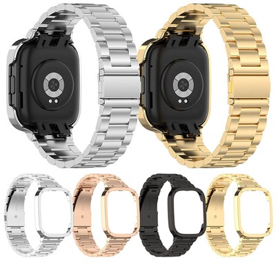 For Redmi Watch 3/Mi Watch Lite 3 Stainless Steel Strap Wristband & Metal Case