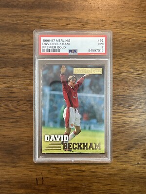 David Beckham 1996 Merlin's Premier Gold English RC PSA 7 Rookie