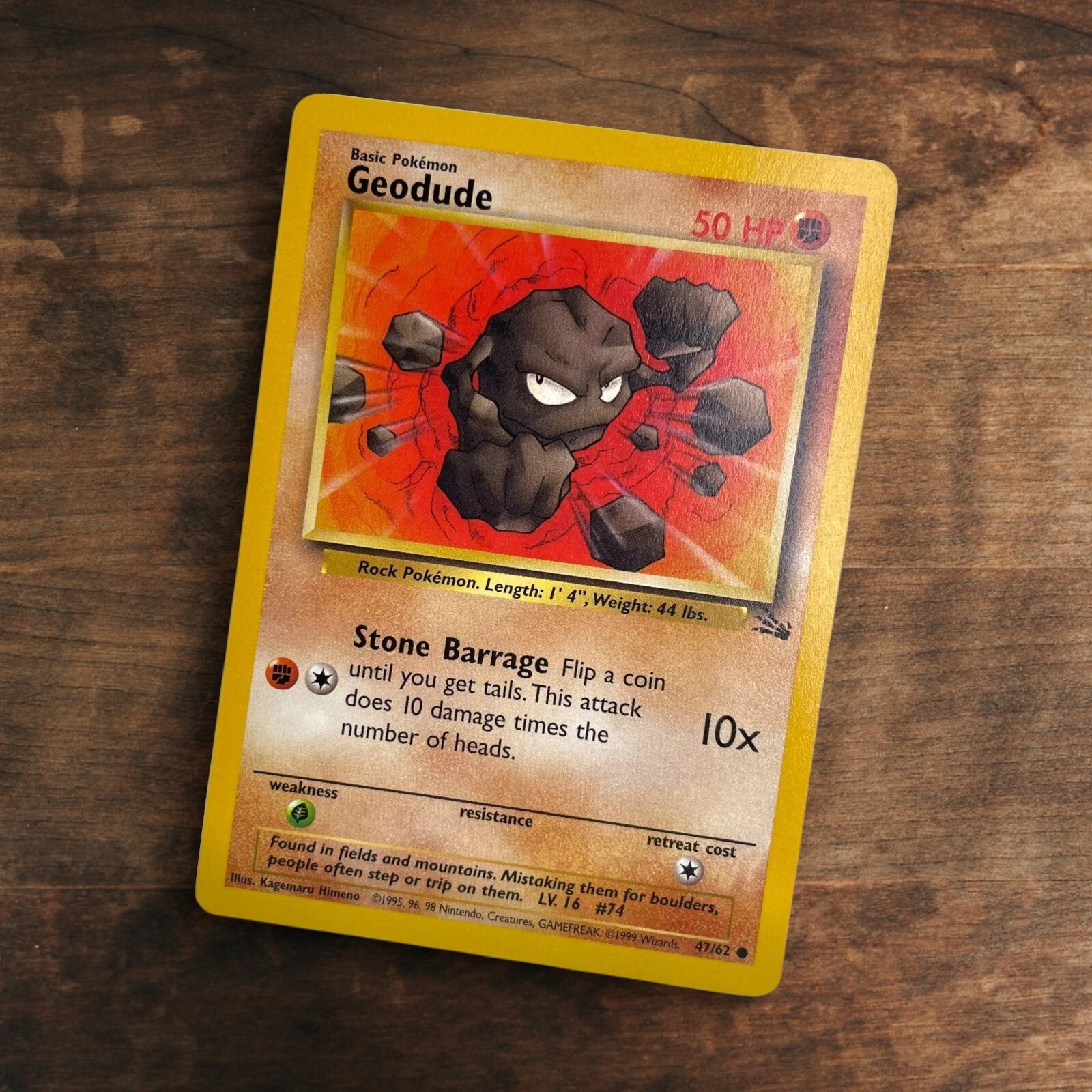 Geodude 47/62 Common Near Mint Pokemon TCG Fossil