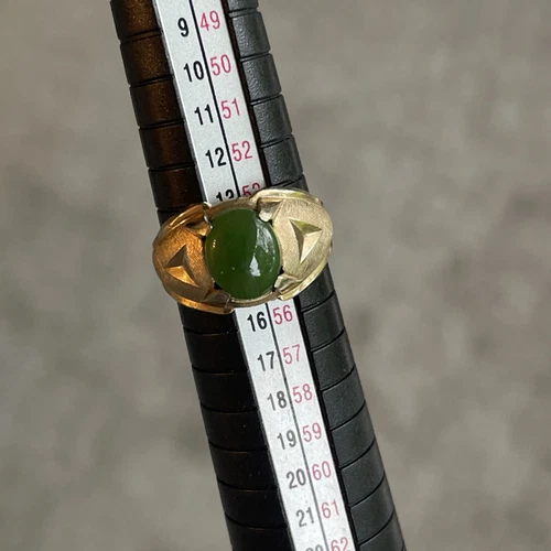 Vintage 10K Gold Filled JADE Ring Size 7