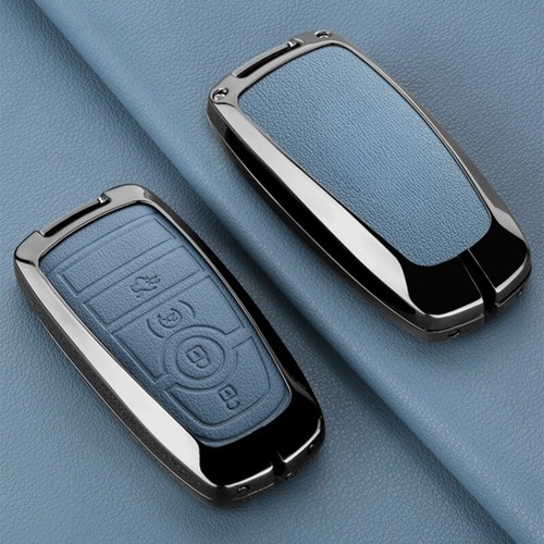 Zinc Alloy Leather Car Key Case Cover For Lincoln MKZ Navigator MKC Continental - Picture 11 of 21