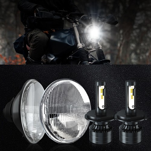 For 2005-2017 Softail Deluxe EFI FLSTNI FLSTN Sealed Beam HEADLIGHTs H4 Bulbs
