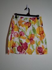 VTG Evan Picone Skirt Floral Stretch Y2K 90s Granny Business Casual Cottage Sz 8