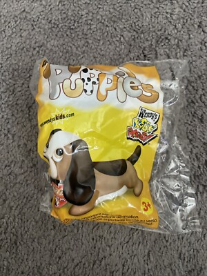 Wendy's Kids Meals 2007 ''PUPPIES'' ''I LOVE TO PLAY'' Plush Toy  New in Sealed Pkg