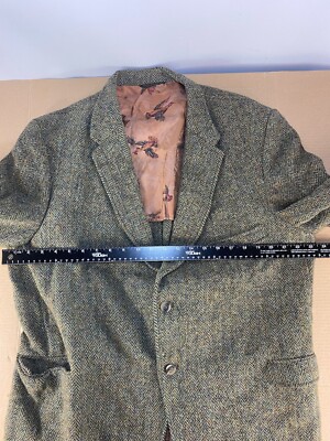 Early Vintage 40s 50s Harris Tweed Distressed Sports Coat Jacket