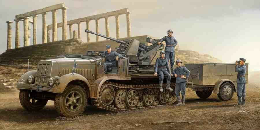 Trumpeter 01525 - 1:3 5 German3.7cm Flak37 On After World War II (Sd.Kfz.7/2