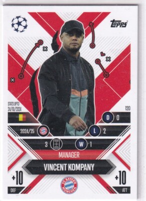 Topps Match Attax CL Extra 24/25 No. 120 Vincent Kompany Manager