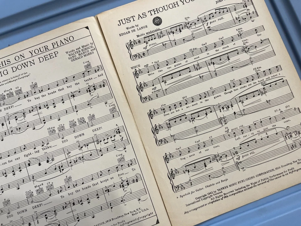 Partituras vintage 1942, Just As Though You Were Here - Imagem 3 de 4