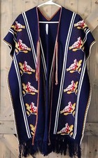 1970s Boho Poncho Fringe Made in Mexico NWOT Phoebe Buffay Hungry Catipillar