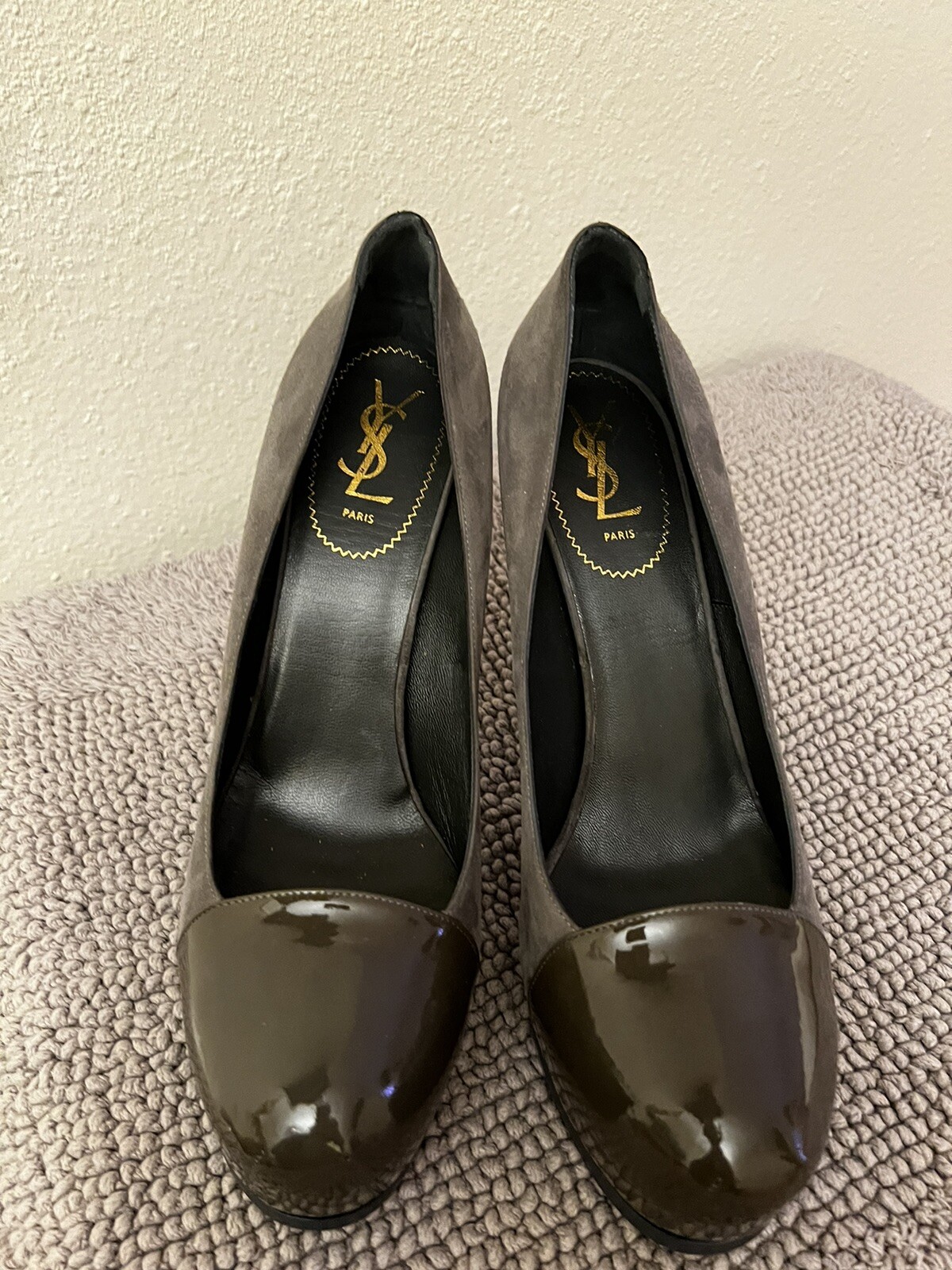 Scarpe décolleté YSL Saint Laurent 208786 in pelle verniciata Tribtoo 105 plateau 42