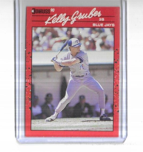 1990 Donruss Error Card #113 Kelly Gruber Toronto Blue Jays D.O.B. and missing .