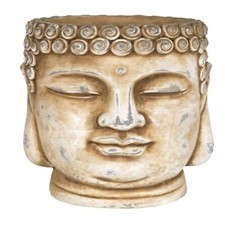 Buddha Head Planter Pot  Zen Garden Flower Vase  Indoor Outdoor Decor