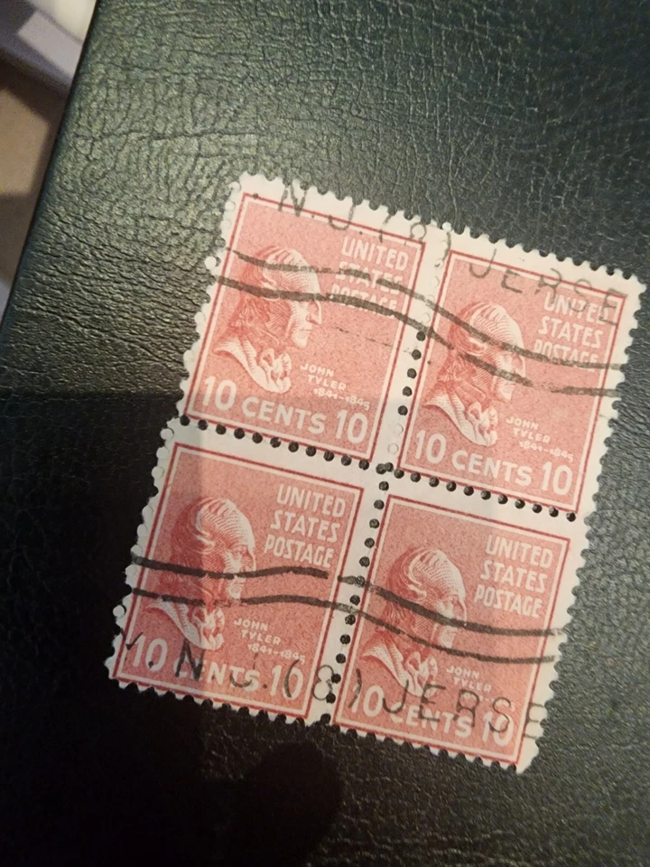 10 Cent Block Of 4 Postage Stamps. JOHN TYLER. - Image 4 of 4