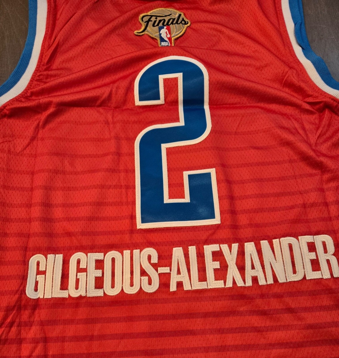 OKC Thunder #2 Shai Gilgeous-Alexander Stitched Orange NBA Final