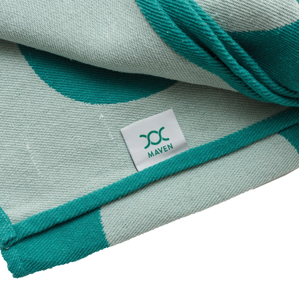 Manta Maven verde menta lunares dos tonos aprox. 48 X48 Mod Style Foto 4 de 4