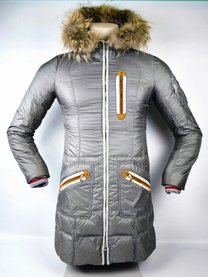 Bogner Mantel / Daunenmantel / Jacke mit Besatz Gr. 36 (S) silbergrau Skijacke - Bild 1 von 4