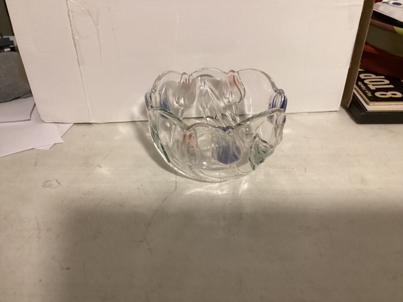 Vintage Mikasa Walther Tivolo blue and pink tulip bowl