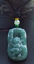 Video Certified Icy Green Natural 100% A JADE JADEITE PENDANT Lion 400138 VS