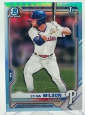 Ethan Wilson 2021 Bowman Draft Chrome First 1st Sky Blue Refractor PHILLIES HOT