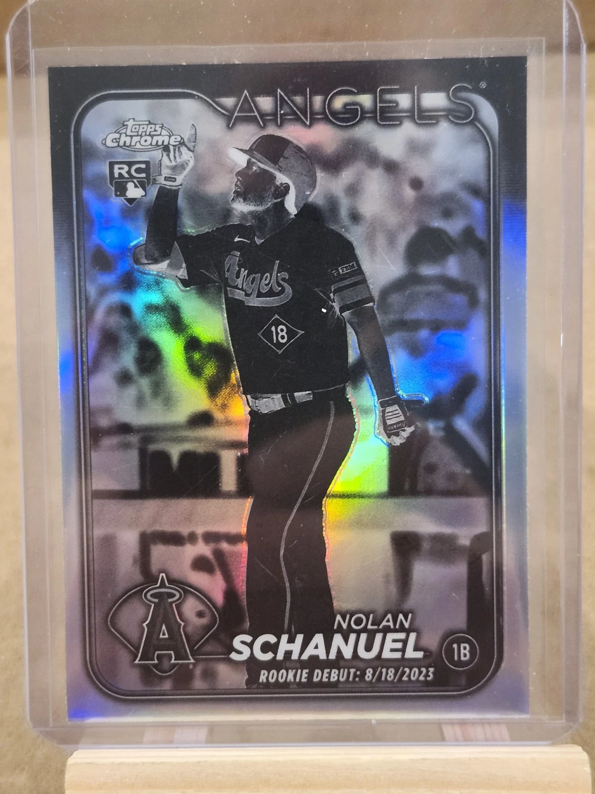 2024 Topps Chrome Update Nolan Schanuel RC Negative Refractor Rookie #USC68