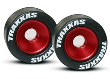 Traxxas 1/10 E-Revo  2 WHEELIE BAR TIRES  WHEELS - RED  5186